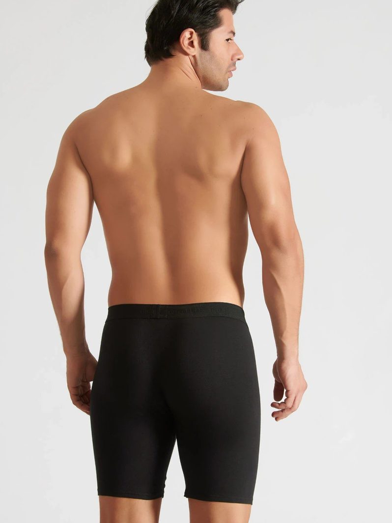 Elit Erkek Elastan Uzun Boxer Siyah