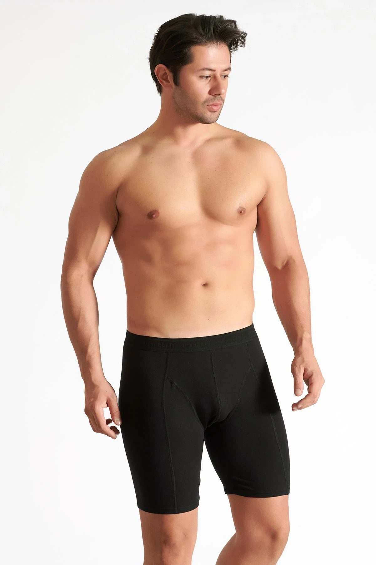 Elit Erkek Elastan Uzun Boxer Siyah