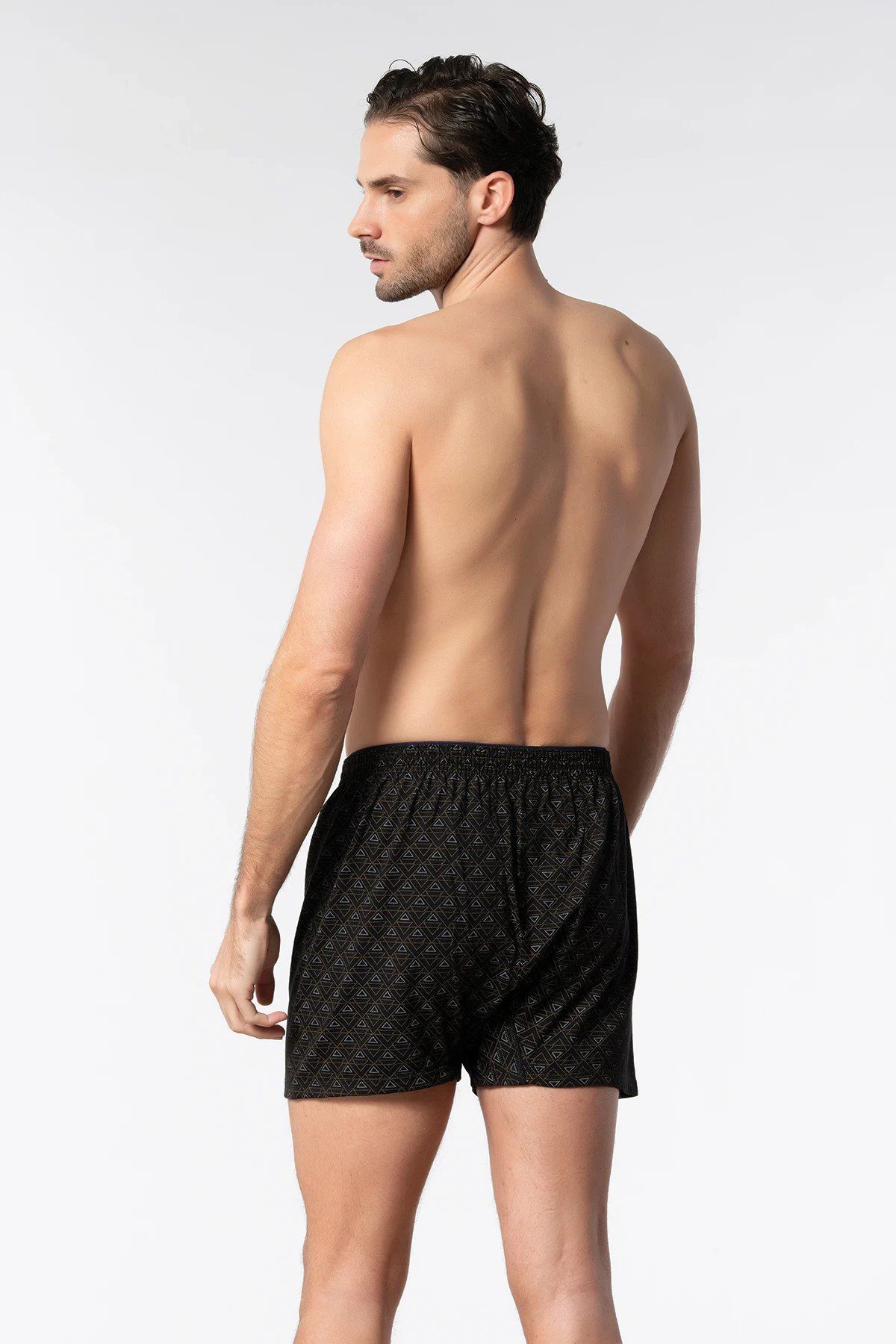 Elit Erkek Havlu Bel Baskılı Düz Boxer Siyah