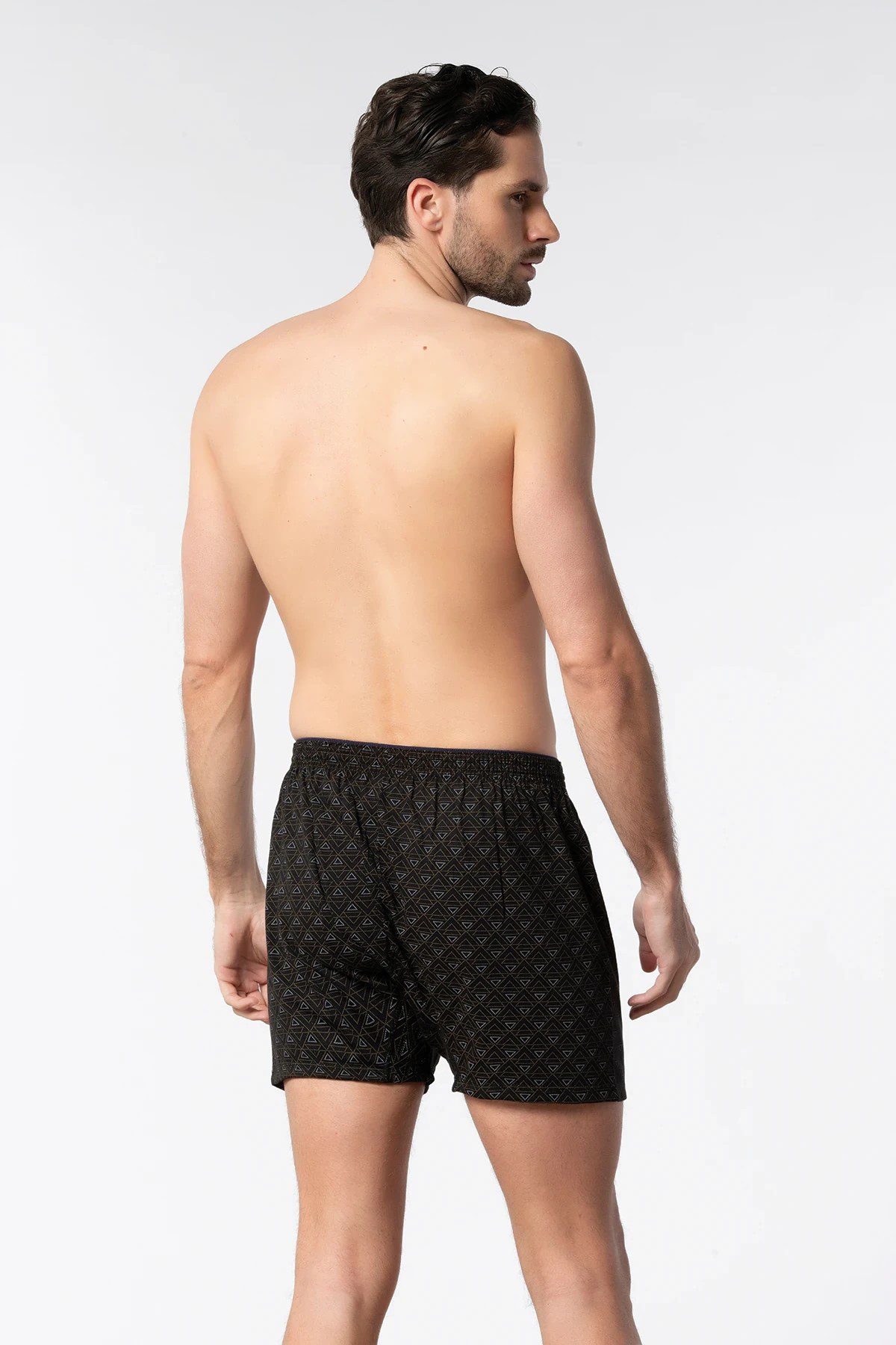 Elit Erkek Havlu Bel Baskılı Düz Boxer Siyah