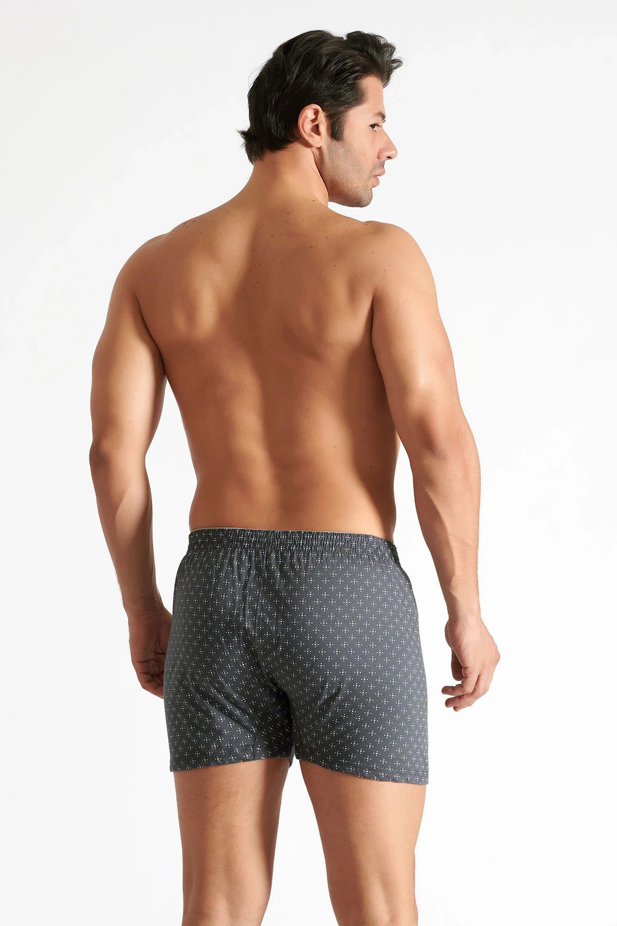 Elit Erkek Havlu Bel Baskılı Düz Boxer Füme