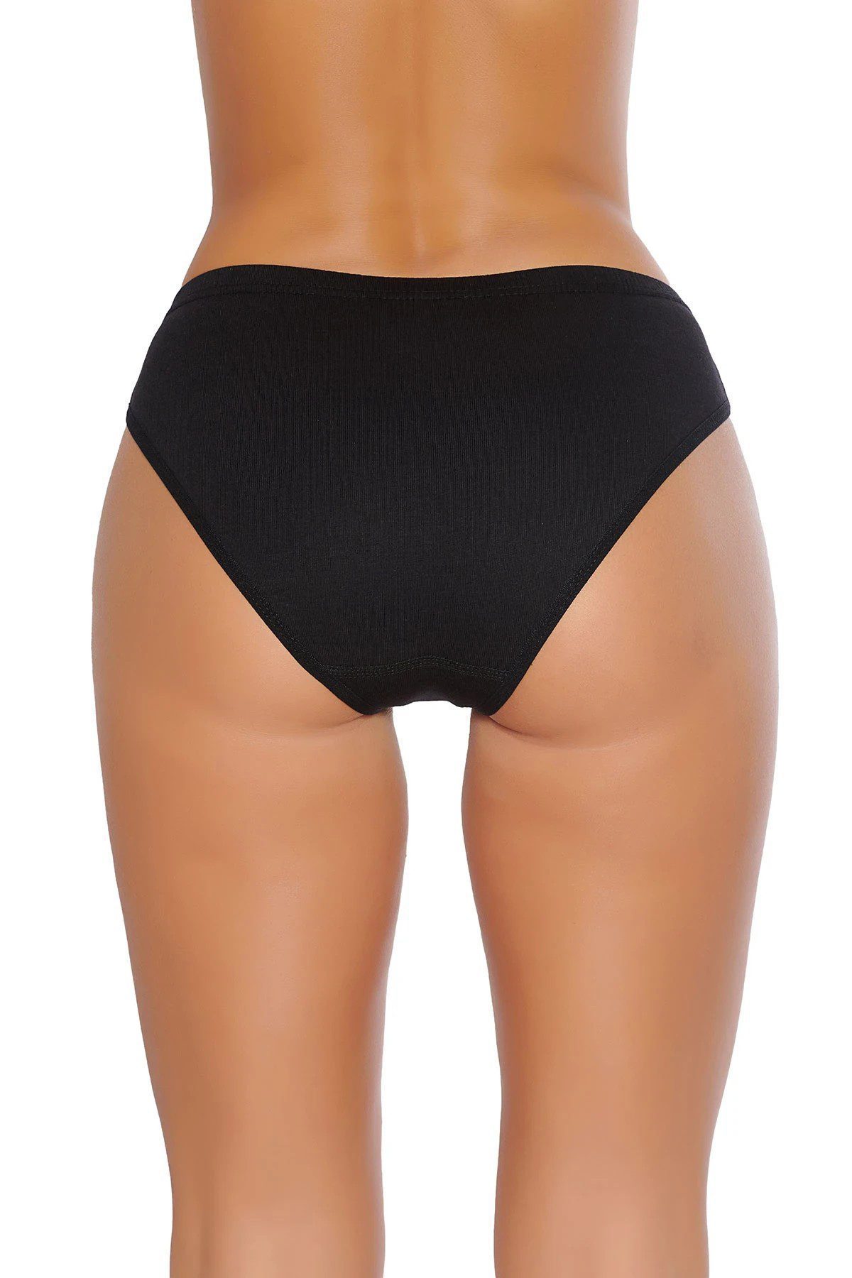 Tutku İç Giyim Beyaz Ribana Bikini Siyah