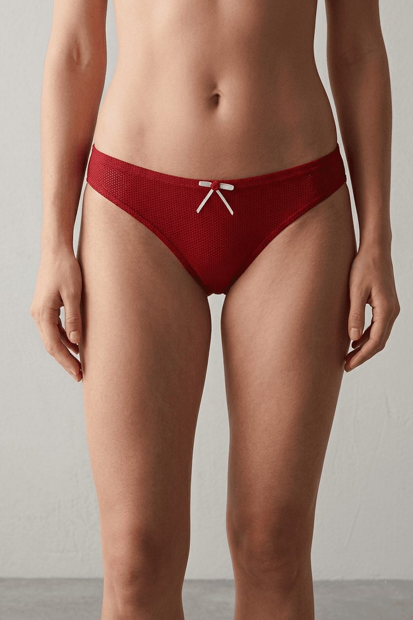Tutku İç Giyim Küçük Puantiyeli Bikini Kırmızı