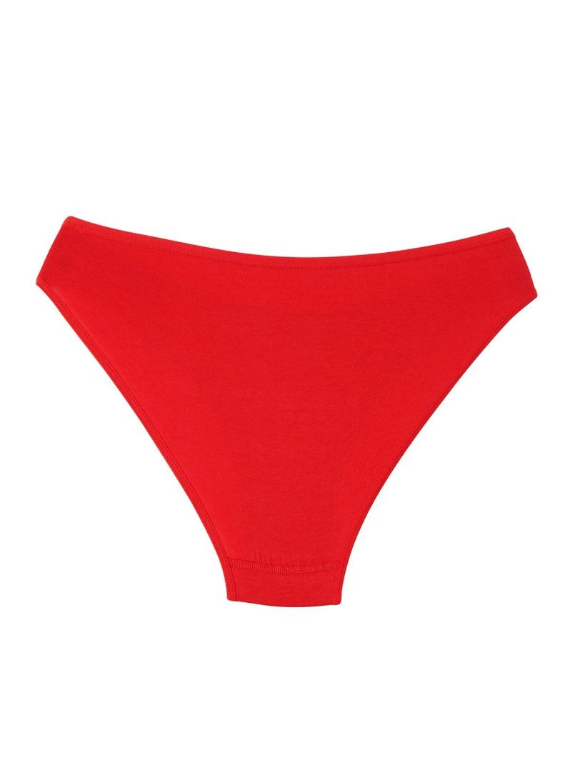 Tutku İç Giyim Likralı Düz Bikini Kırmızı