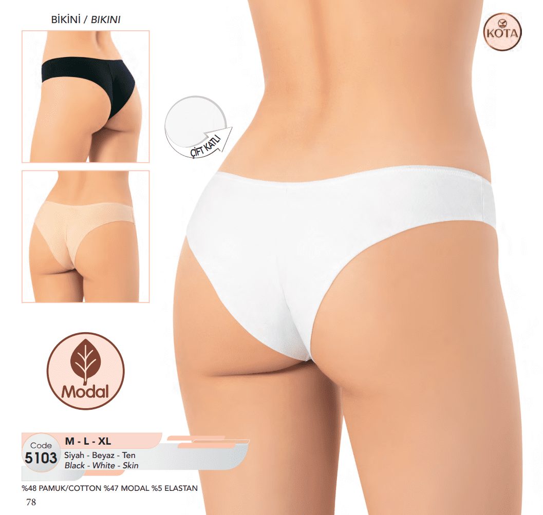 Toptan Kota 5103 Modal Bikini Çift Katlı | Uygun Fiyatli Kota 5103 Modal Bikini Çift Katlı - Toptan Ic Giyim Pazari