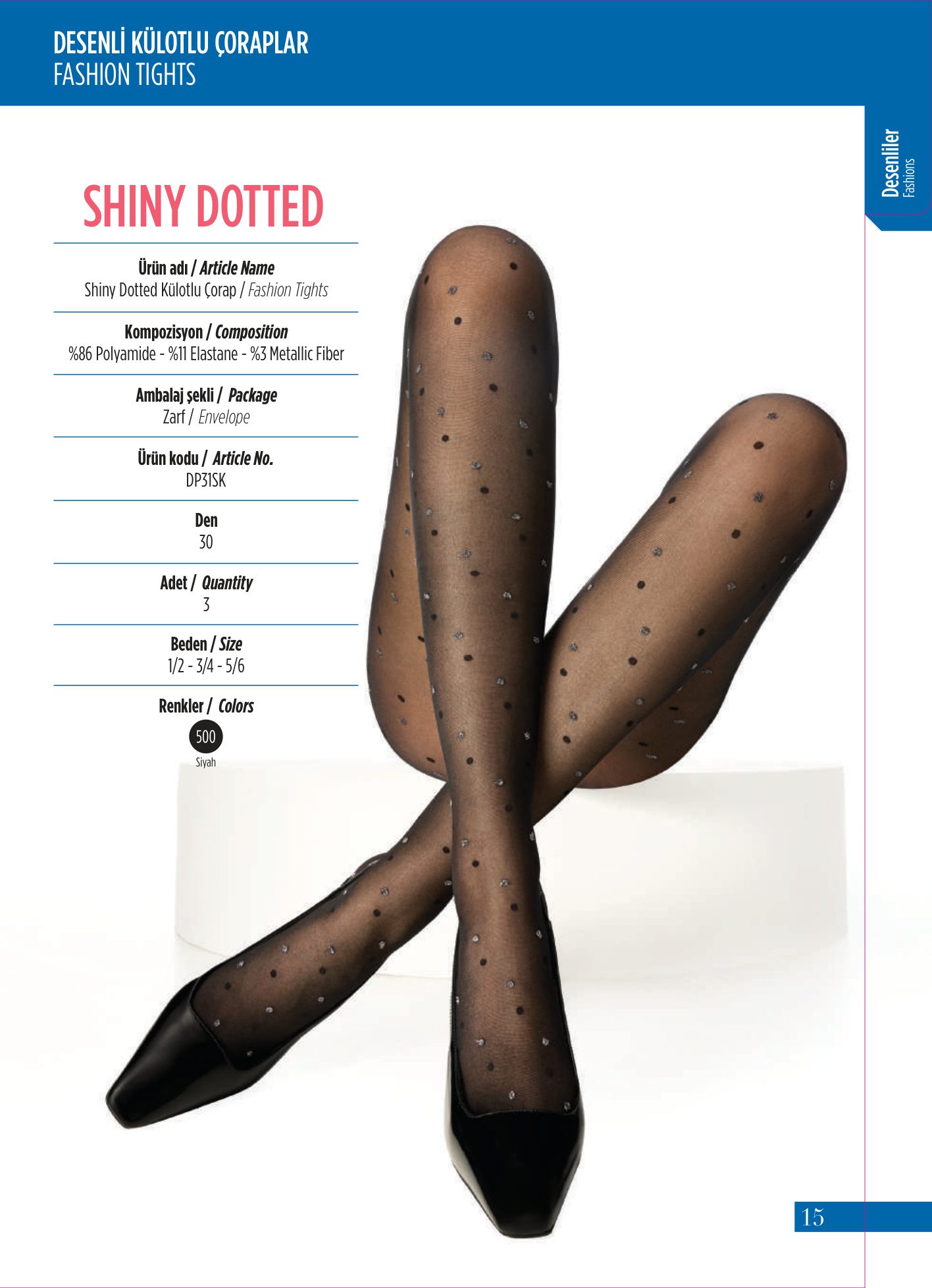 Penti Shiny Dotted Külotlu Çorap