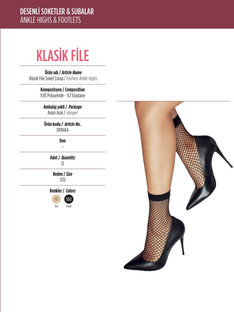 Penti Klasik File Soket Çorap