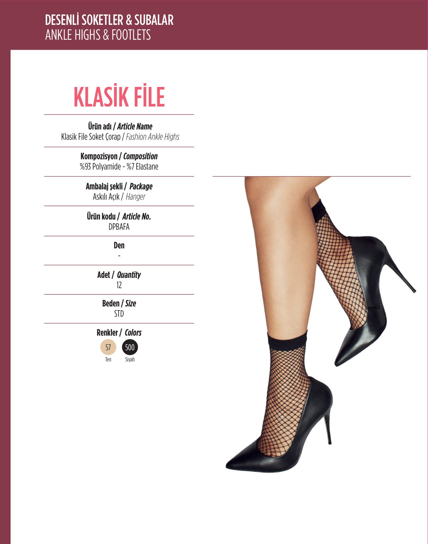 Penti Klasik File Soket Çorap