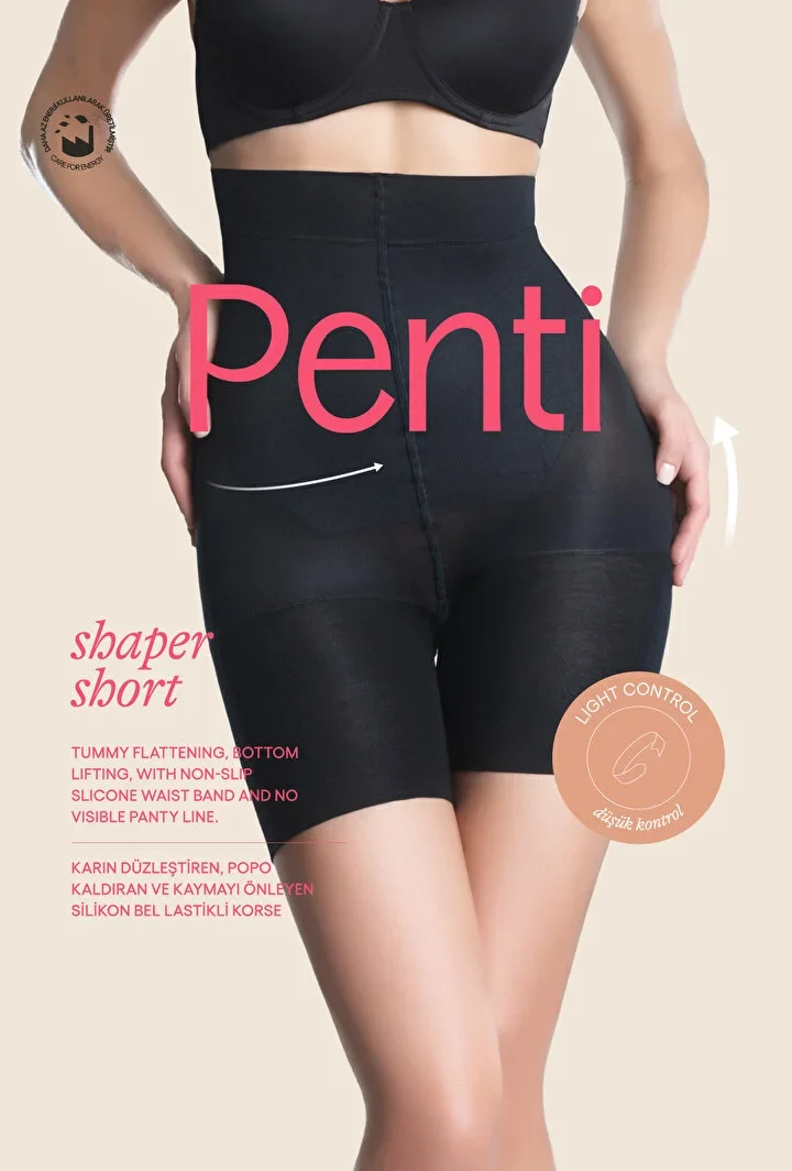 Penti Shaper Short Sıkmadan Toparlar Paçalı Korse Külotlu Çorap