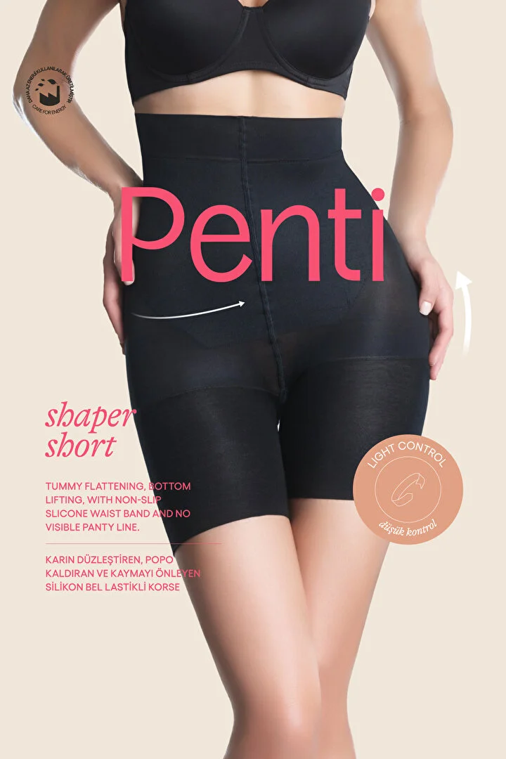 Penti Shaper Short Sıkmadan Toparlar Paçalı Korse Külotlu Çorap