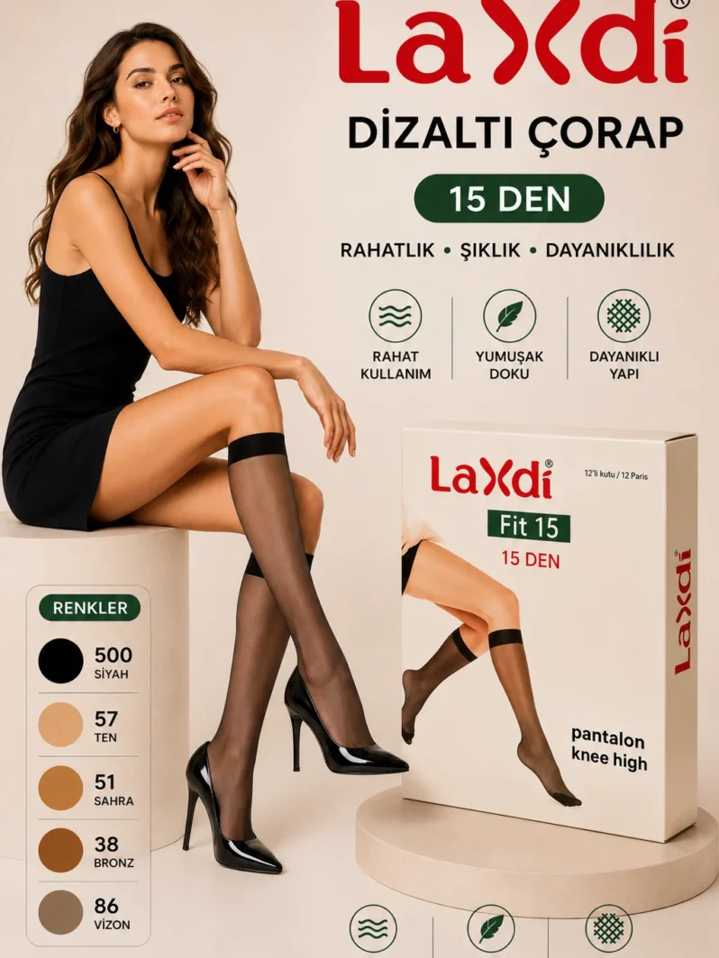 Laxdi Fit 15 Dizaltı Çorap