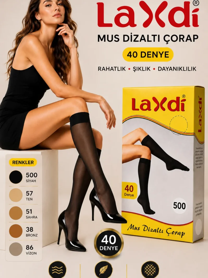 Laxdi Mus 40 Dizaltı Çorap