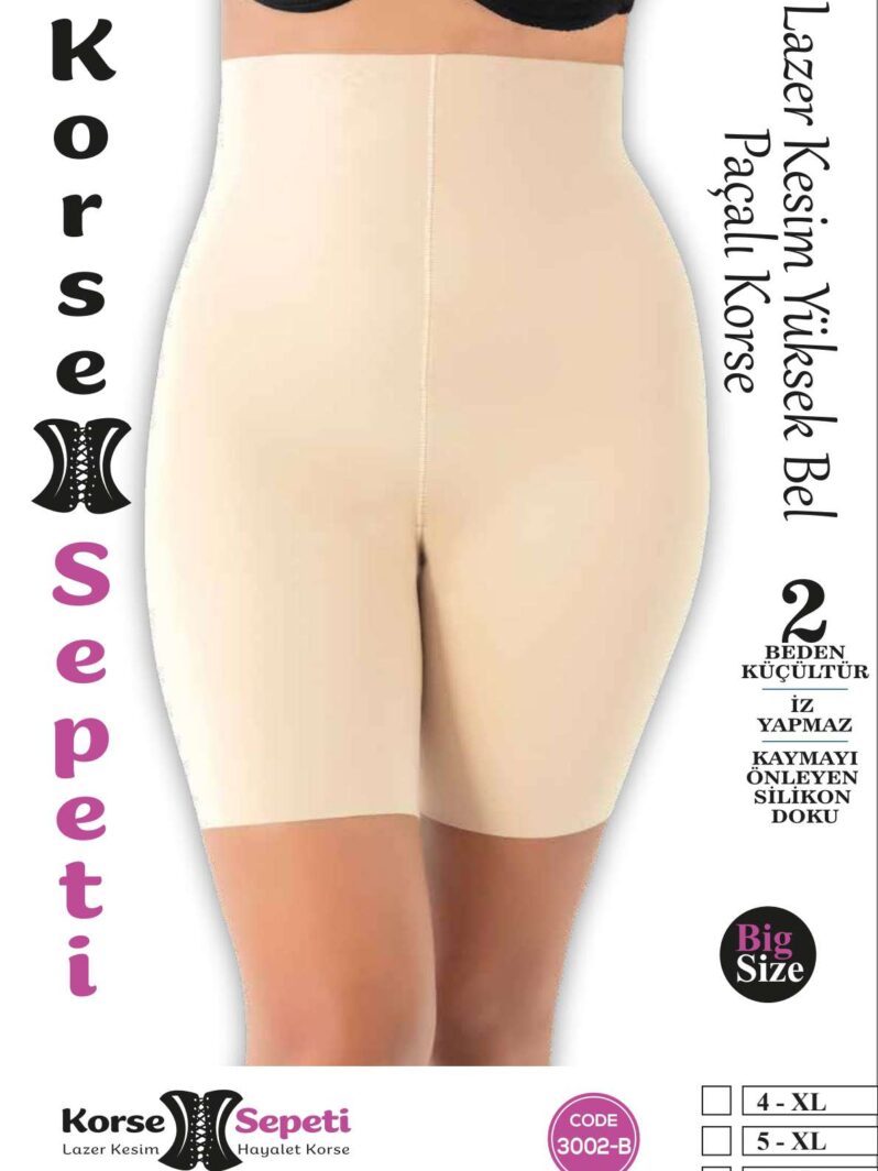 Toptan Korse Sepeti Battal Boy Lazer Kesim Yüksek Bel Paçalı Korse - Form Angel 3002-B | Uygun Fiyatli Korse Sepeti Battal Boy Lazer Kesim Yüksek Bel Paçalı Korse - Form Angel 3002-B - Toptan Ic Giyim Pazari