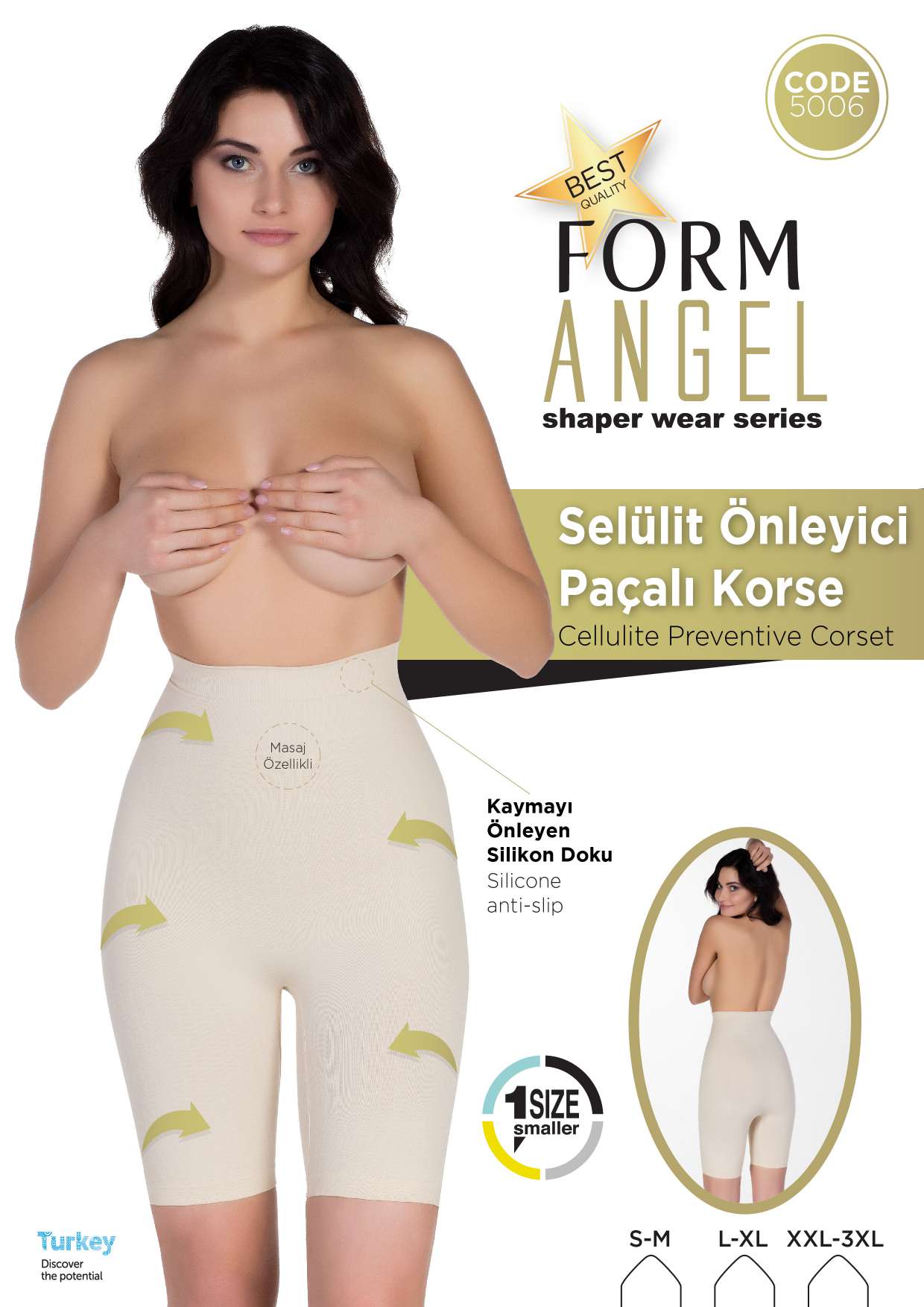 Toptan Selülit Önleyici Paçalı Korse - Form Angel 5006 | Uygun Fiyatli Selülit Önleyici Paçalı Korse - Form Angel 5006 - Toptan Ic Giyim Pazari