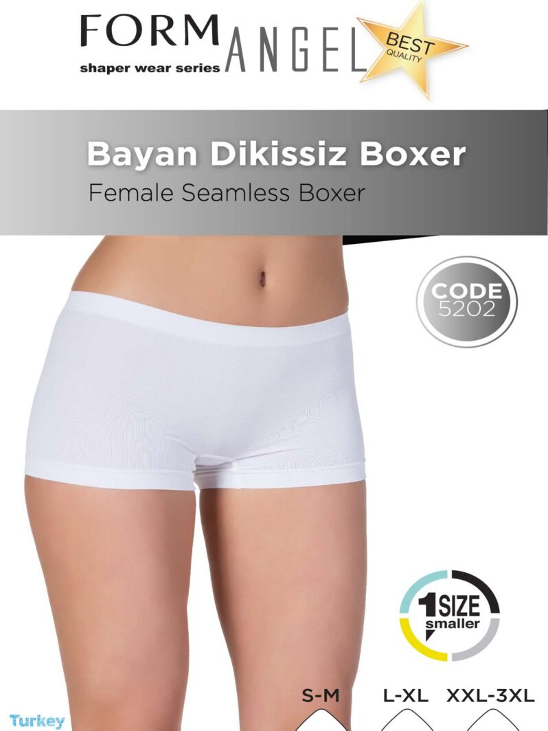 Toptan Bayan Dikişsiz Boxer - Form Angel 5202 | Uygun Fiyatli Bayan Dikişsiz Boxer - Form Angel 5202 - Toptan Ic Giyim Pazari