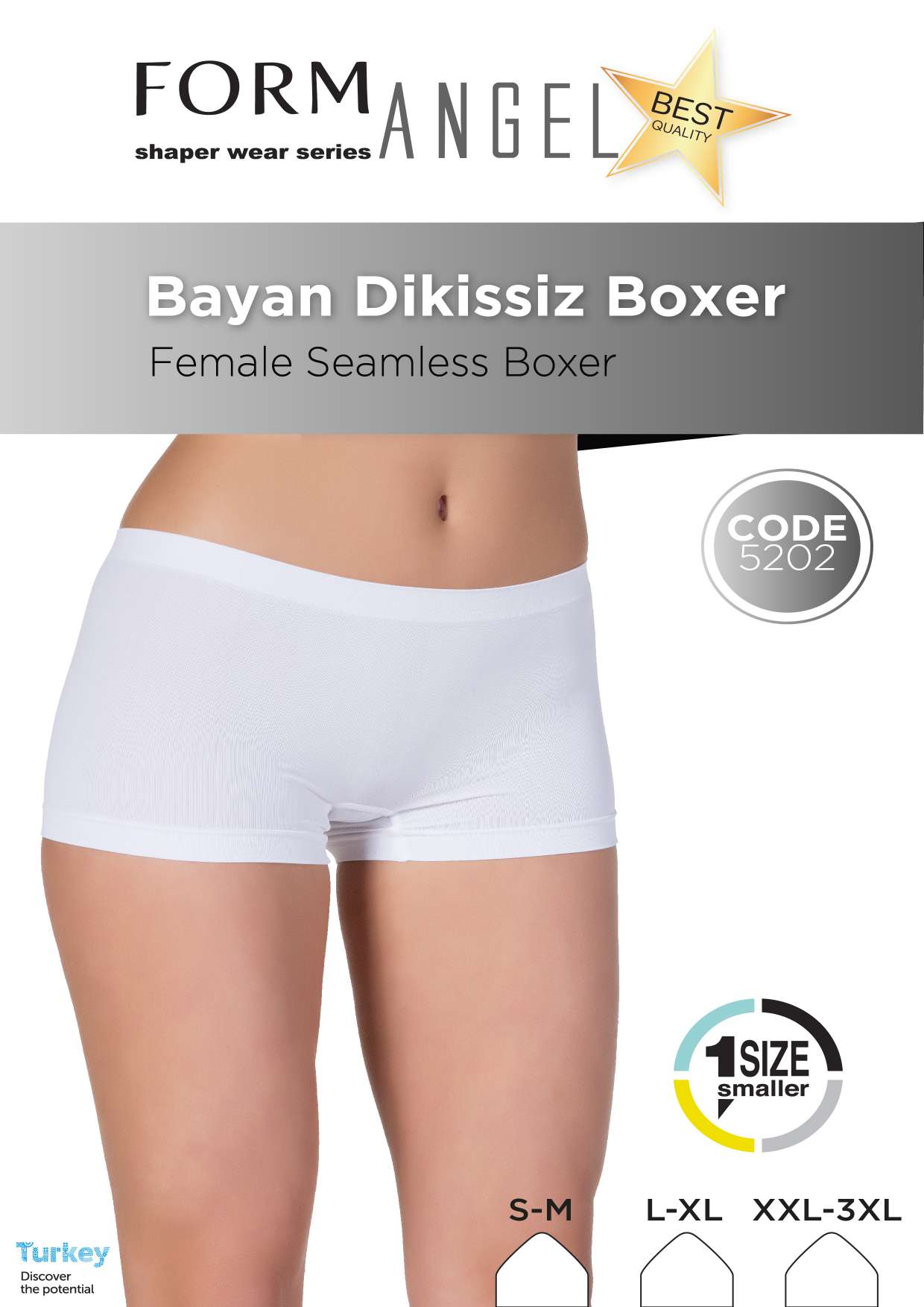 Toptan Bayan Dikişsiz Boxer - Form Angel 5202 | Uygun Fiyatli Bayan Dikişsiz Boxer - Form Angel 5202 - Toptan Ic Giyim Pazari