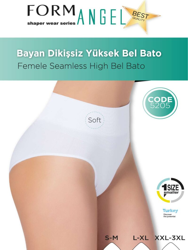 Toptan Bayan Dikişsiz Yüksek Bel Bato - Form Angel 5205 | Uygun Fiyatli Bayan Dikişsiz Yüksek Bel Bato - Form Angel 5205 - Toptan Ic Giyim Pazari