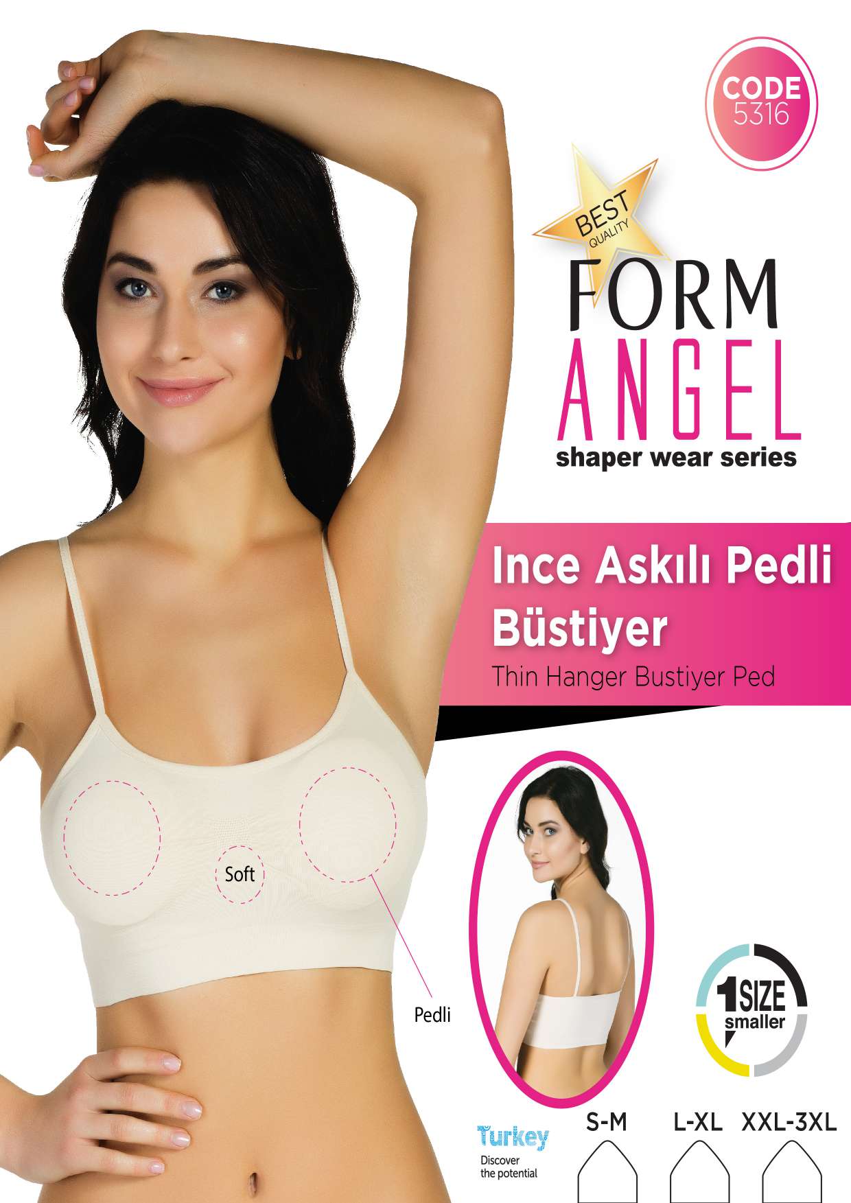 Toptan İnce Askılı Petli Büstiyer - Form Angel 5316 | Uygun Fiyatli İnce Askılı Petli Büstiyer - Form Angel 5316 - Toptan Ic Giyim Pazari