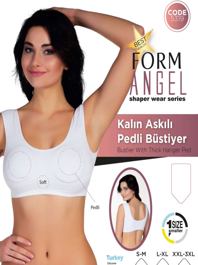 Toptan Kalın Askılı Petli Büstiyer - Form Angel 5319 | Uygun Fiyatli Kalın Askılı Petli Büstiyer - Form Angel 5319 - Toptan Ic Giyim Pazari