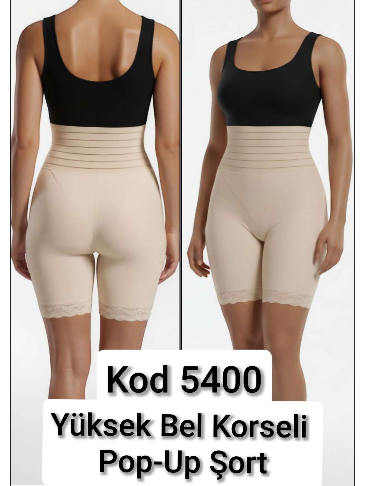 Toptan Yüksek Bel Korseli Pop-Up Şort - Form Angel 5400 | Uygun Fiyatli Yüksek Bel Korseli Pop-Up Şort - Form Angel 5400 - Toptan Ic Giyim Pazari