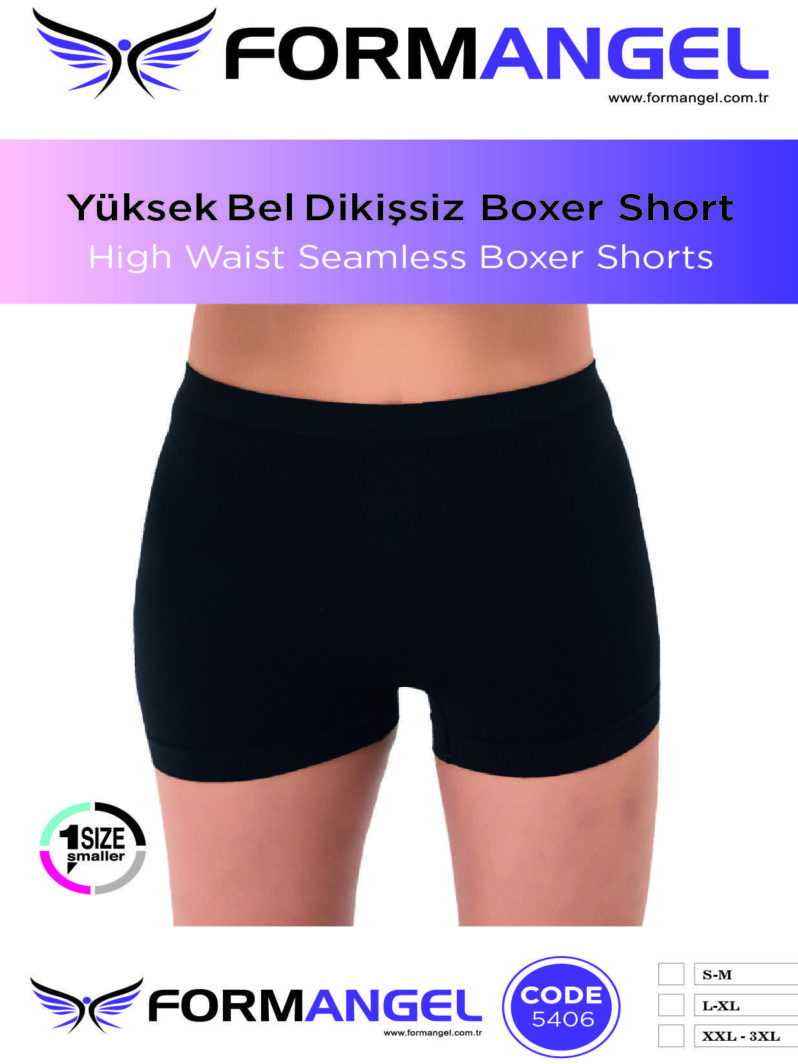 Toptan Dikişsiz Boxer Şort - Form Angel 5406 | Uygun Fiyatli Dikişsiz Boxer Şort - Form Angel 5406 - Toptan Ic Giyim Pazari