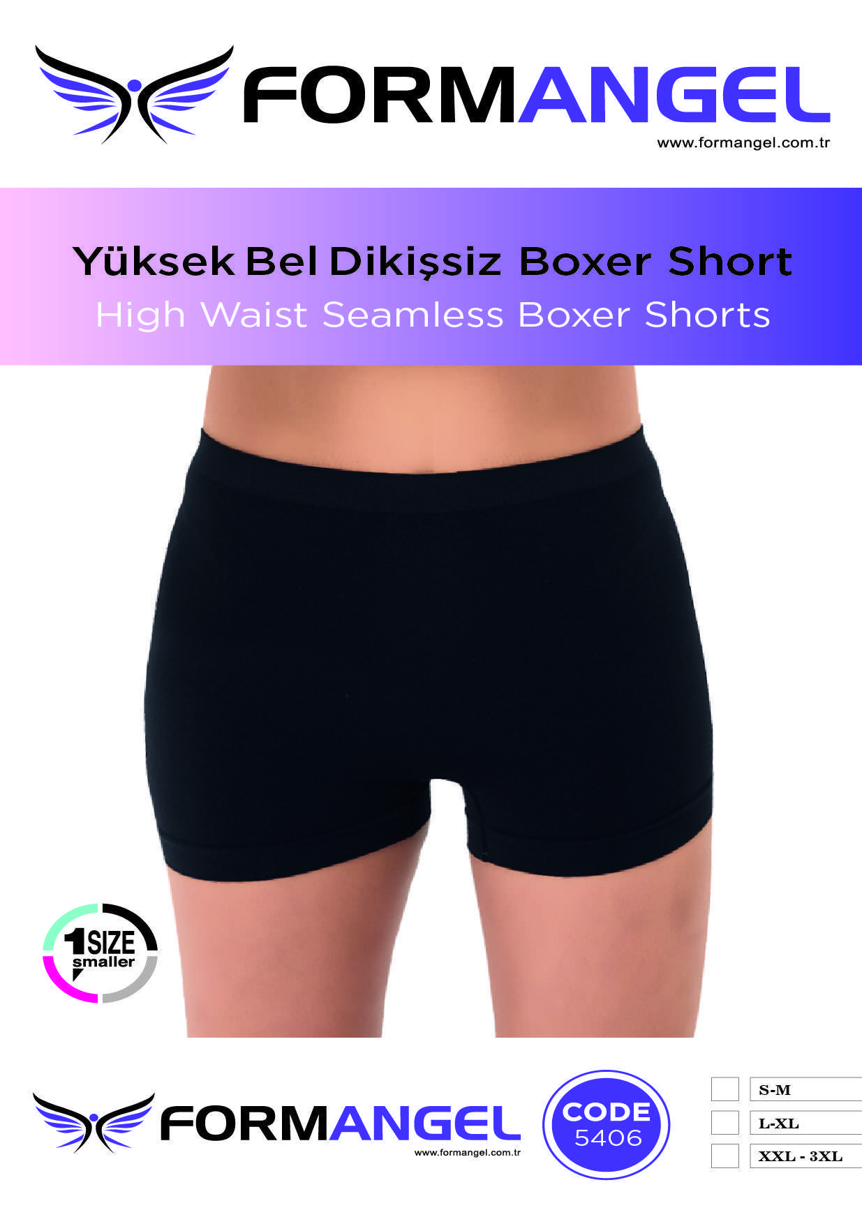 Toptan Dikişsiz Boxer Şort - Form Angel 5406 | Uygun Fiyatli Dikişsiz Boxer Şort - Form Angel 5406 - Toptan Ic Giyim Pazari
