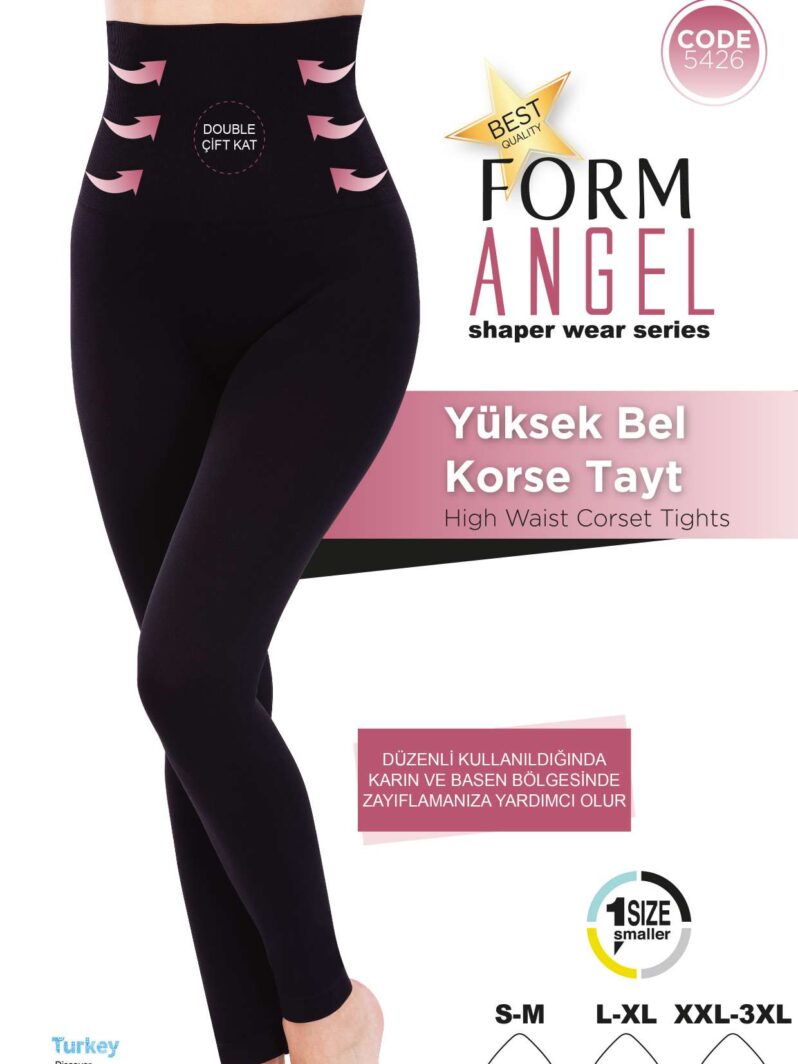 Toptan Yüksek Bel Korse Tayt - Form Angel 5426 | Uygun Fiyatli Yüksek Bel Korse Tayt - Form Angel 5426 - Toptan Ic Giyim Pazari