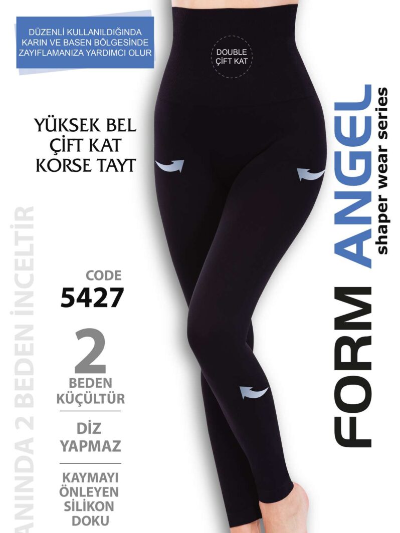 Toptan Yüksek Bel Çift Kat Korse Tayt - Form Angel 5427 | Uygun Fiyatli Yüksek Bel Çift Kat Korse Tayt - Form Angel 5427 - Toptan Ic Giyim Pazari