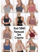 Toptan Fermuarlı Sporcu Crop - Form Angel 5860 | Uygun Fiyatli Fermuarlı Sporcu Crop - Form Angel 5860 - Toptan Ic Giyim Pazari