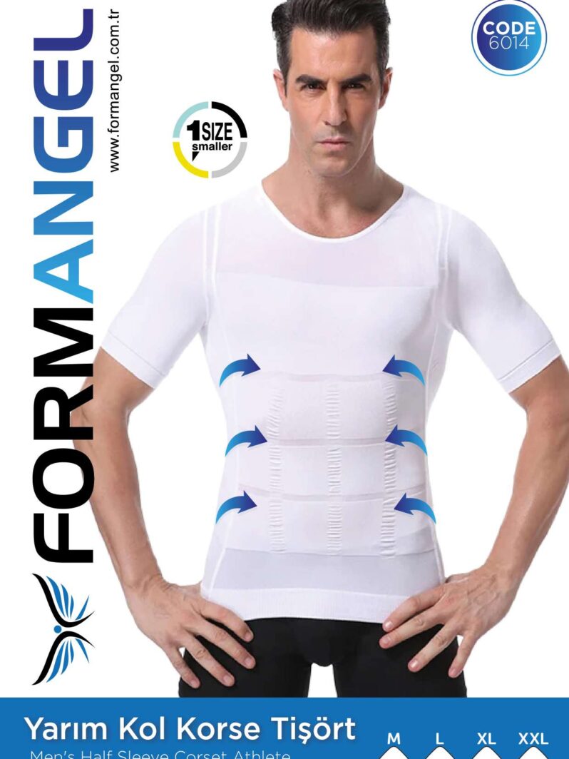 Toptan Erkek Yarım Kollu Fanila Korse - Form Angel 6014 | Uygun Fiyatli Erkek Yarım Kollu Fanila Korse - Form Angel 6014 - Toptan Ic Giyim Pazari