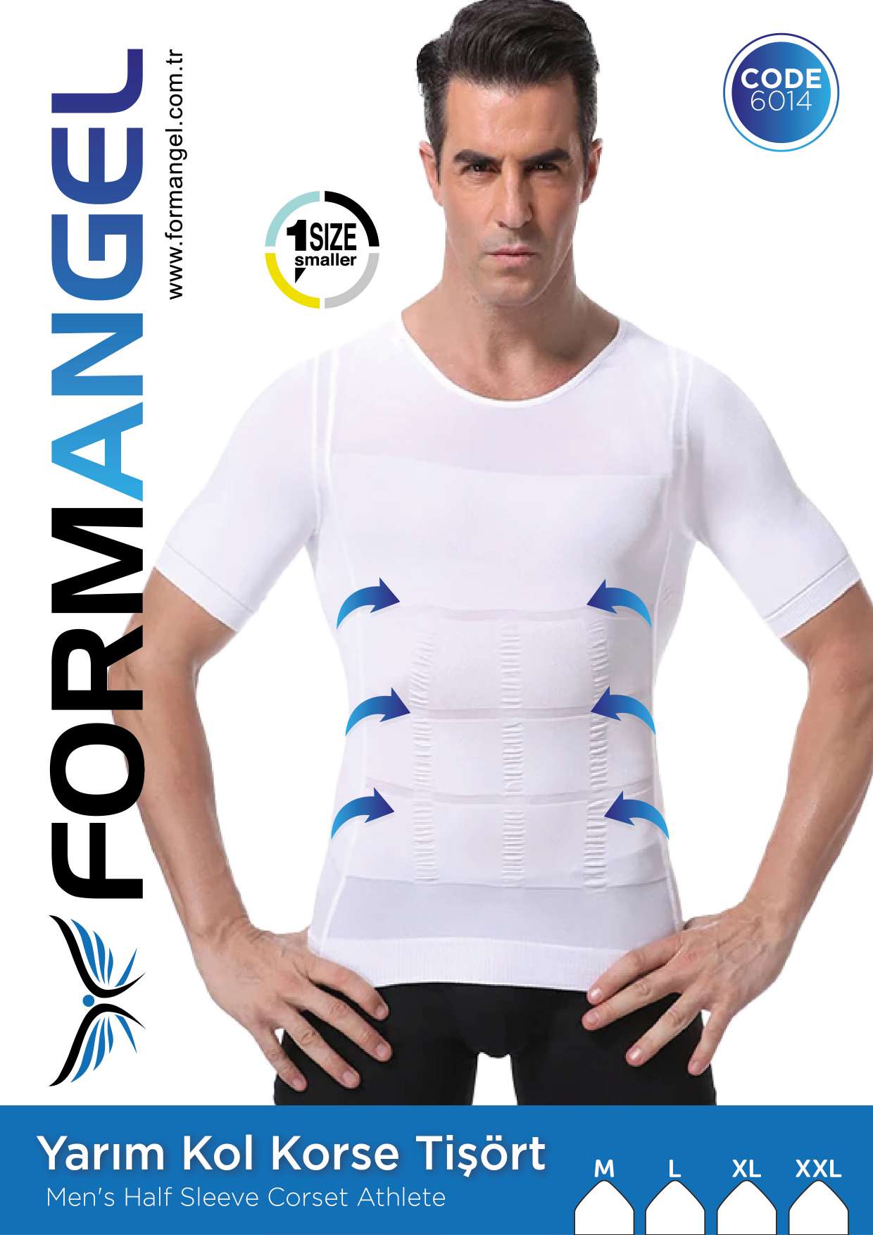 Toptan Erkek Yarım Kollu Fanila Korse - Form Angel 6014 | Uygun Fiyatli Erkek Yarım Kollu Fanila Korse - Form Angel 6014 - Toptan Ic Giyim Pazari