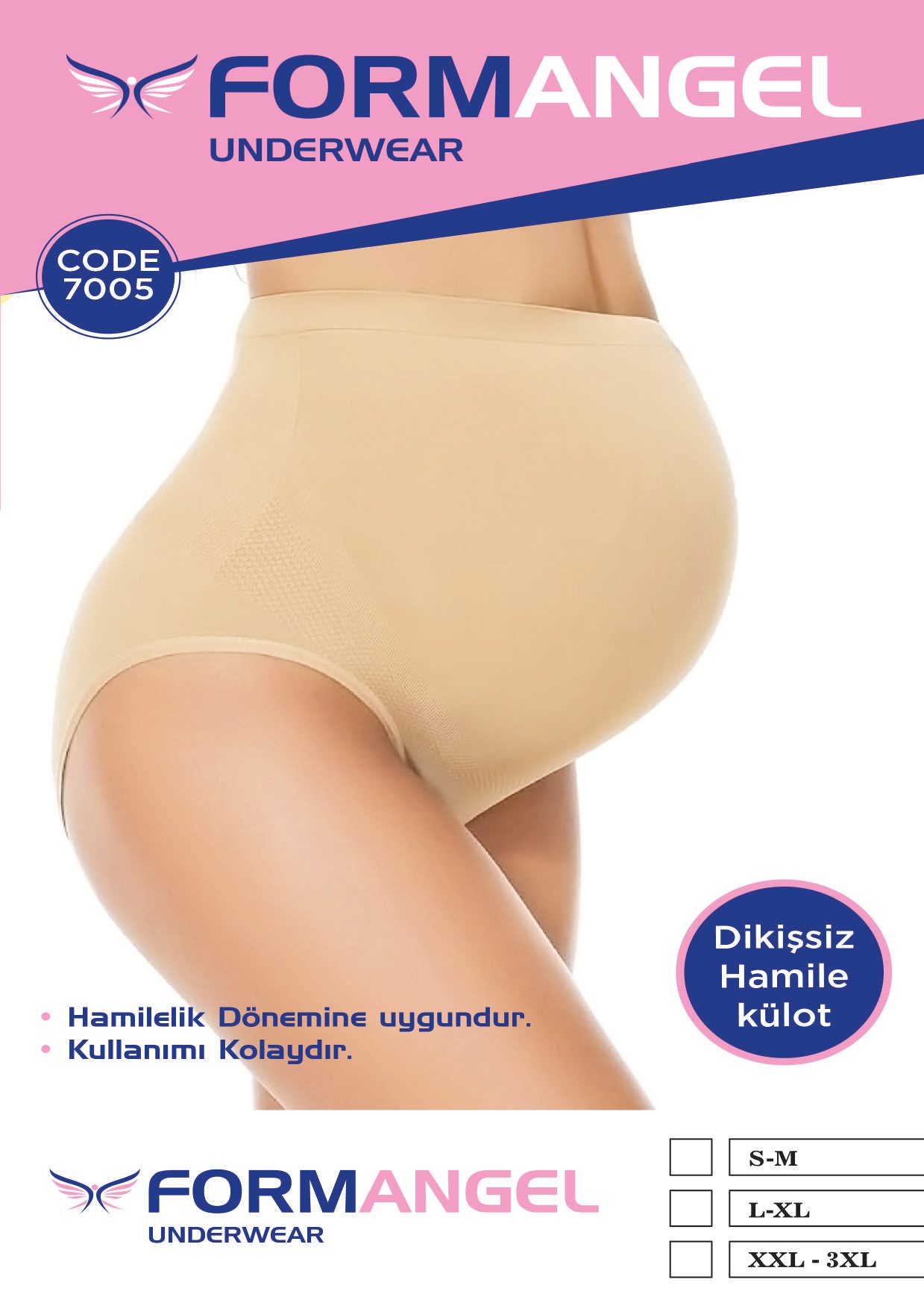 Toptan Dikişsiz Hamile Külot - Form Angel 7005 | Uygun Fiyatli Dikişsiz Hamile Külot - Form Angel 7005 - Toptan Ic Giyim Pazari