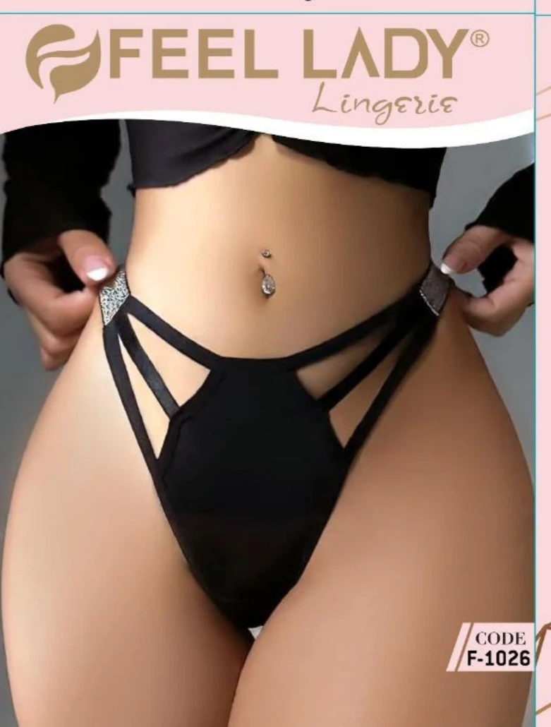 Simli Bantlı Çapraz Slip Siyah