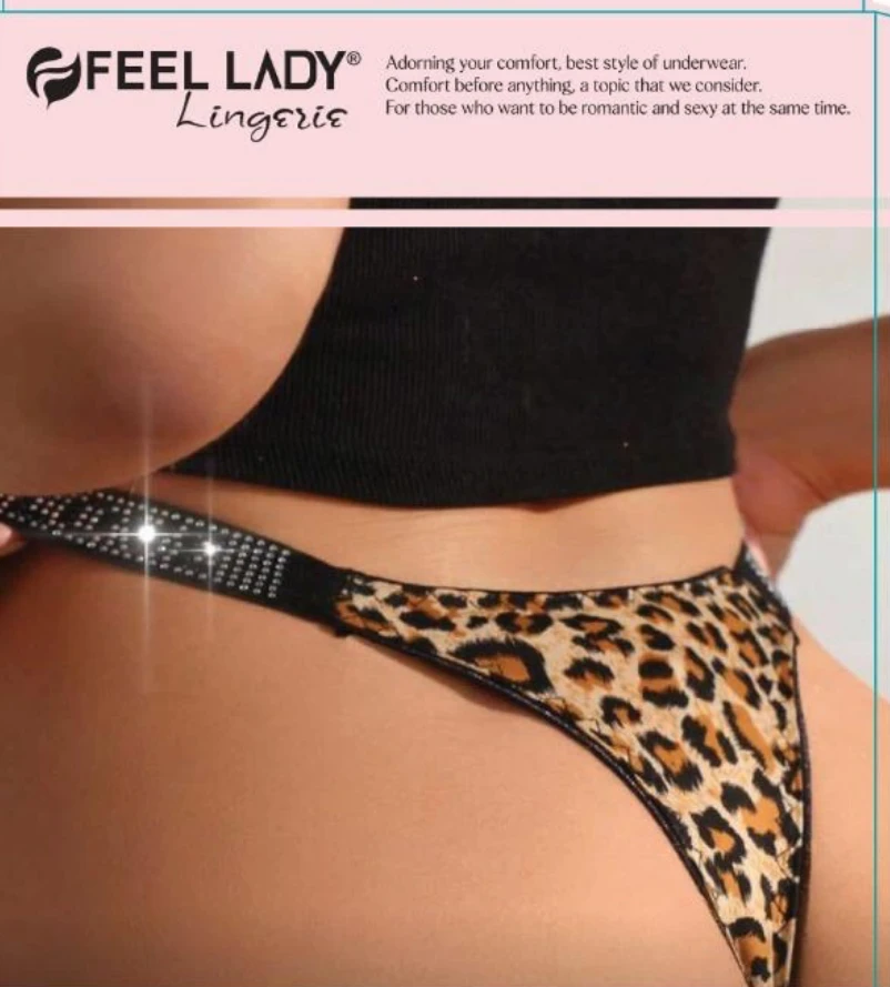 Leopar Desenli Taşlı Slip Leopar - arka gorunum