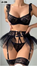 Ekose Bra Şort Takımı