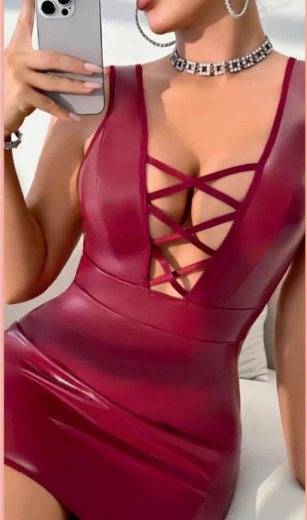 Lace-up Mini Elbise