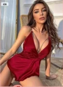 Çapraz Askılı Saten Babydoll Bordo