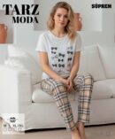 Toptan Tarz Moda Süprem Pijama Takımı - Ekose Fiyonklu (Kod 1637) | Uygun Fiyatli Tarz Moda Süprem Pijama Takımı - Ekose Fiyonklu (Kod 1637) - Toptan Ic Giyim Pazari