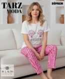 Toptan Tarz Moda Süprem Pijama Takımı - Pembe Çizgili (Kod 1639) | Uygun Fiyatli Tarz Moda Süprem Pijama Takımı - Pembe Çizgili (Kod 1639) - Toptan Ic Giyim Pazari