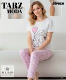 Toptan Tarz Moda Süprem Pijama Takımı - Tavşan Kalpli Pembe (Kod 1640) | Uygun Fiyatli Tarz Moda Süprem Pijama Takımı - Tavşan Kalpli Pembe (Kod 1640) - Toptan Ic Giyim Pazari