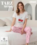 Toptan Tarz Moda Süprem Pijama Takımı - Kiraz Desenli (Kod 1654) | Uygun Fiyatli Tarz Moda Süprem Pijama Takımı - Kiraz Desenli (Kod 1654) - Toptan Ic Giyim Pazari