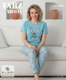 Toptan Tarz Moda Süprem Pijama Takımı - Mavi Tavşan Desenli (Kod 1661) | Uygun Fiyatli Tarz Moda Süprem Pijama Takımı - Mavi Tavşan Desenli (Kod 1661) - Toptan Ic Giyim Pazari